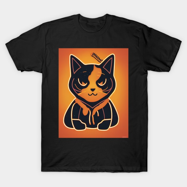 cat halloween orange baseboll T-Shirt by ComicsFactory